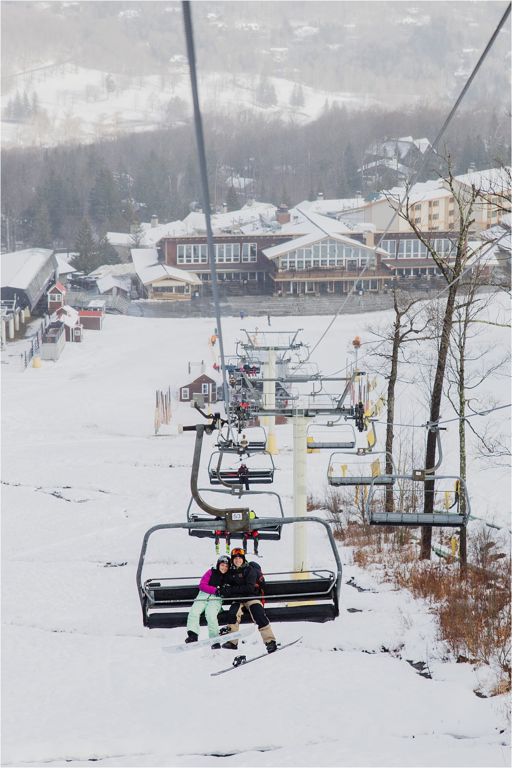 snowboarding engagement session