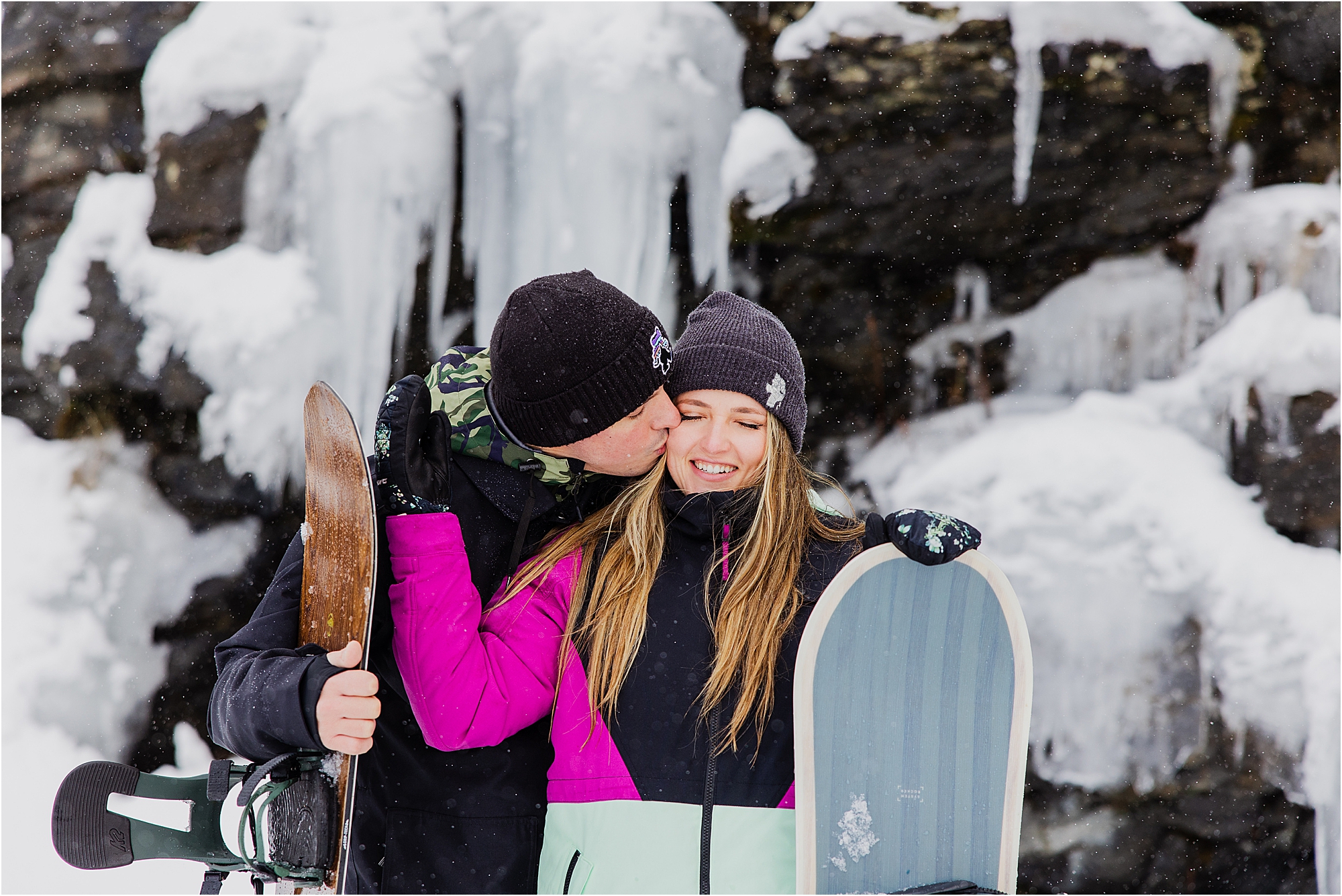 snowboarding engagement session