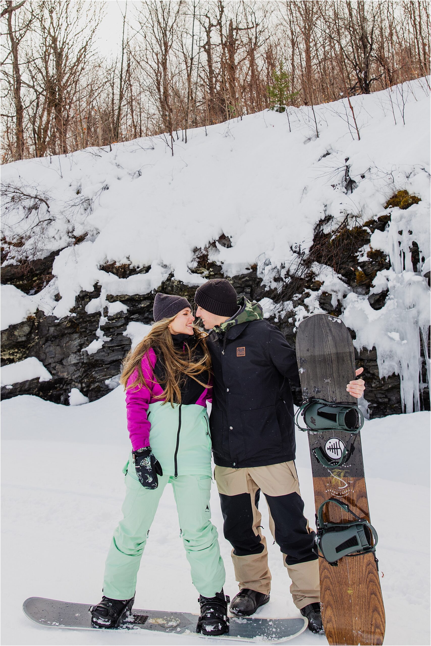 snowboarding engagement session