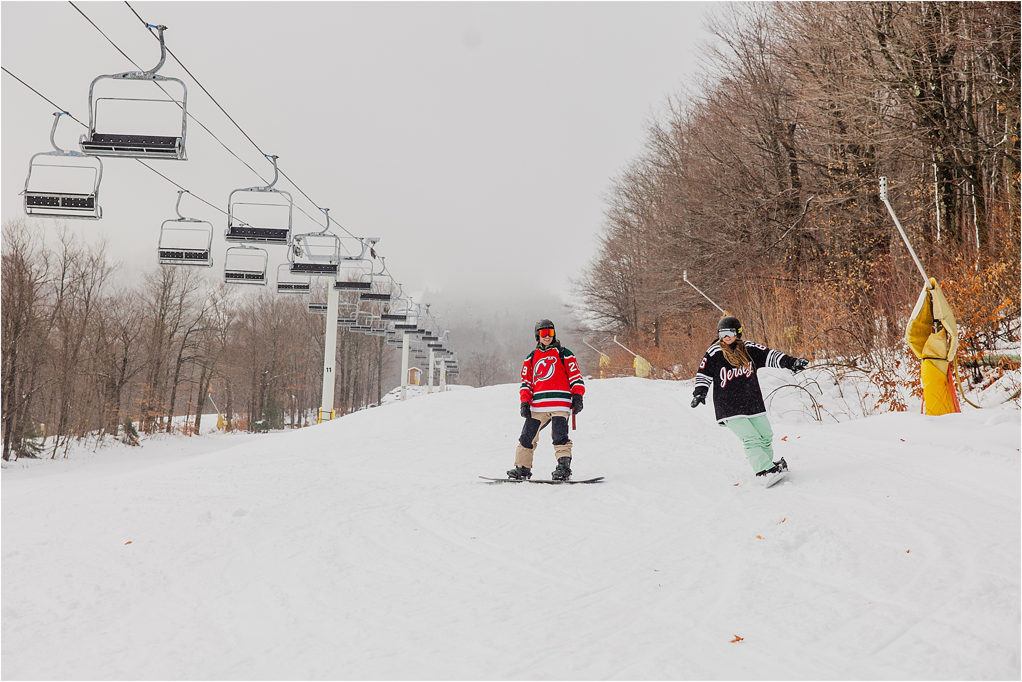 snowboarding engagement session