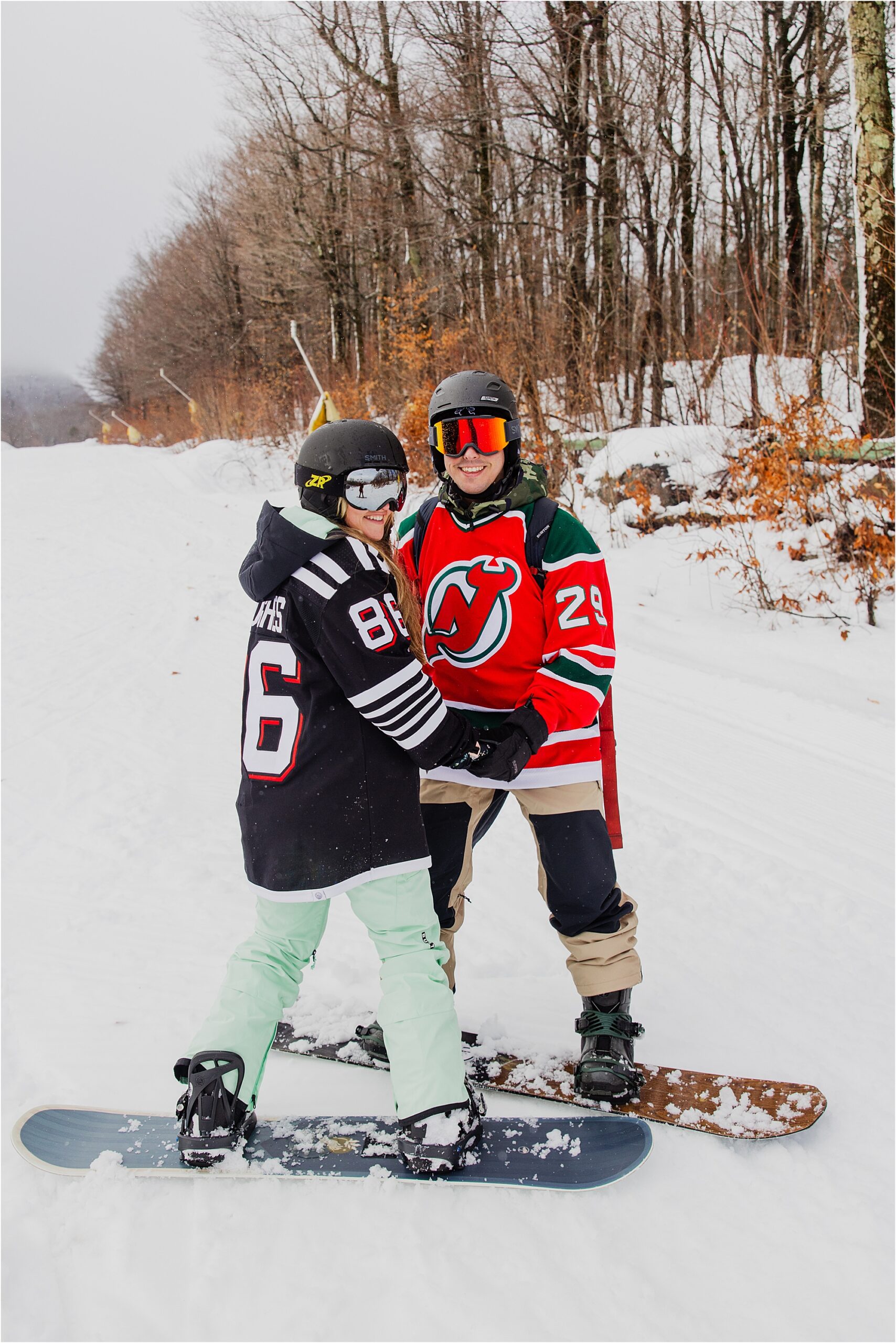 snowboarding engagement session