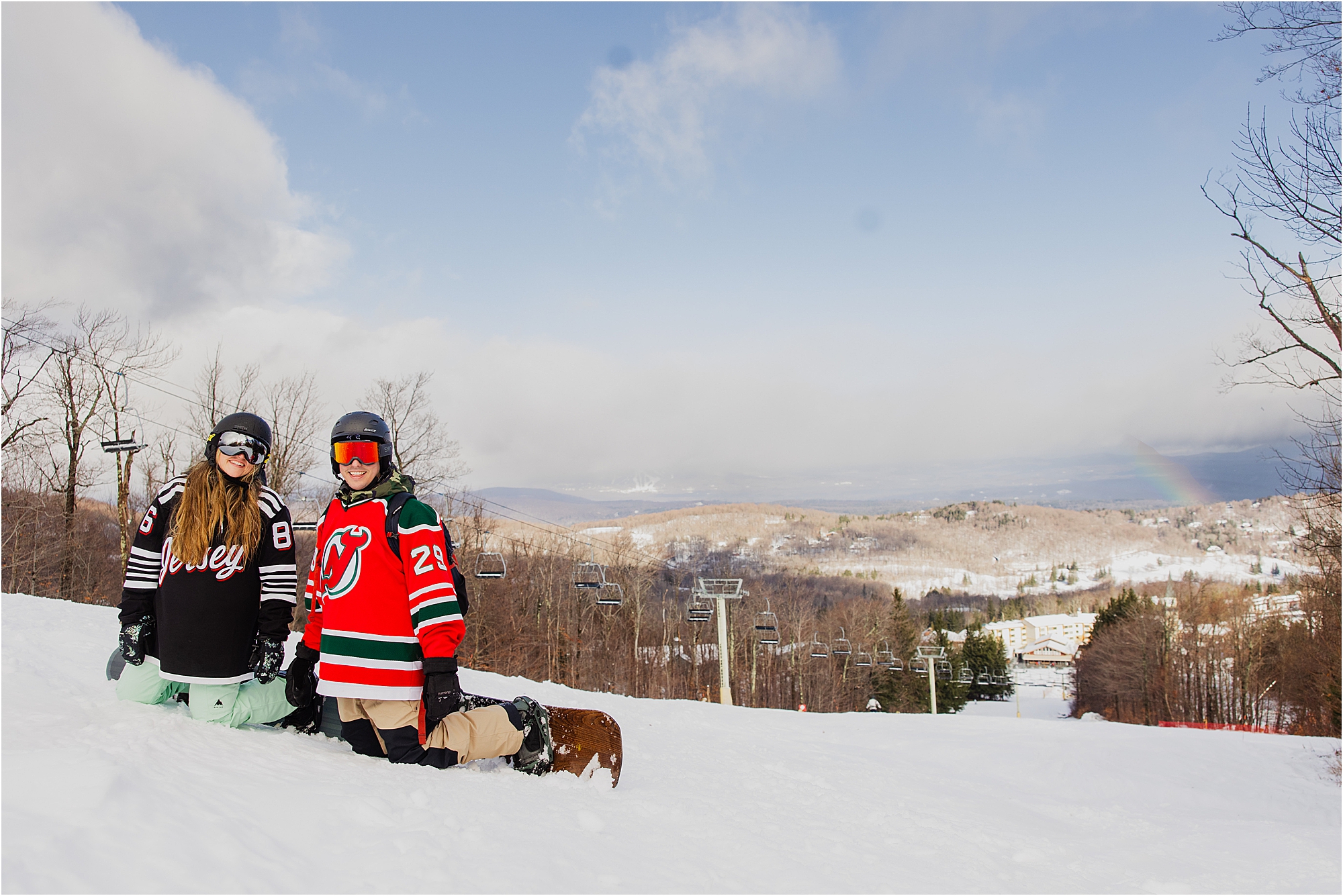 snowboarding engagement session