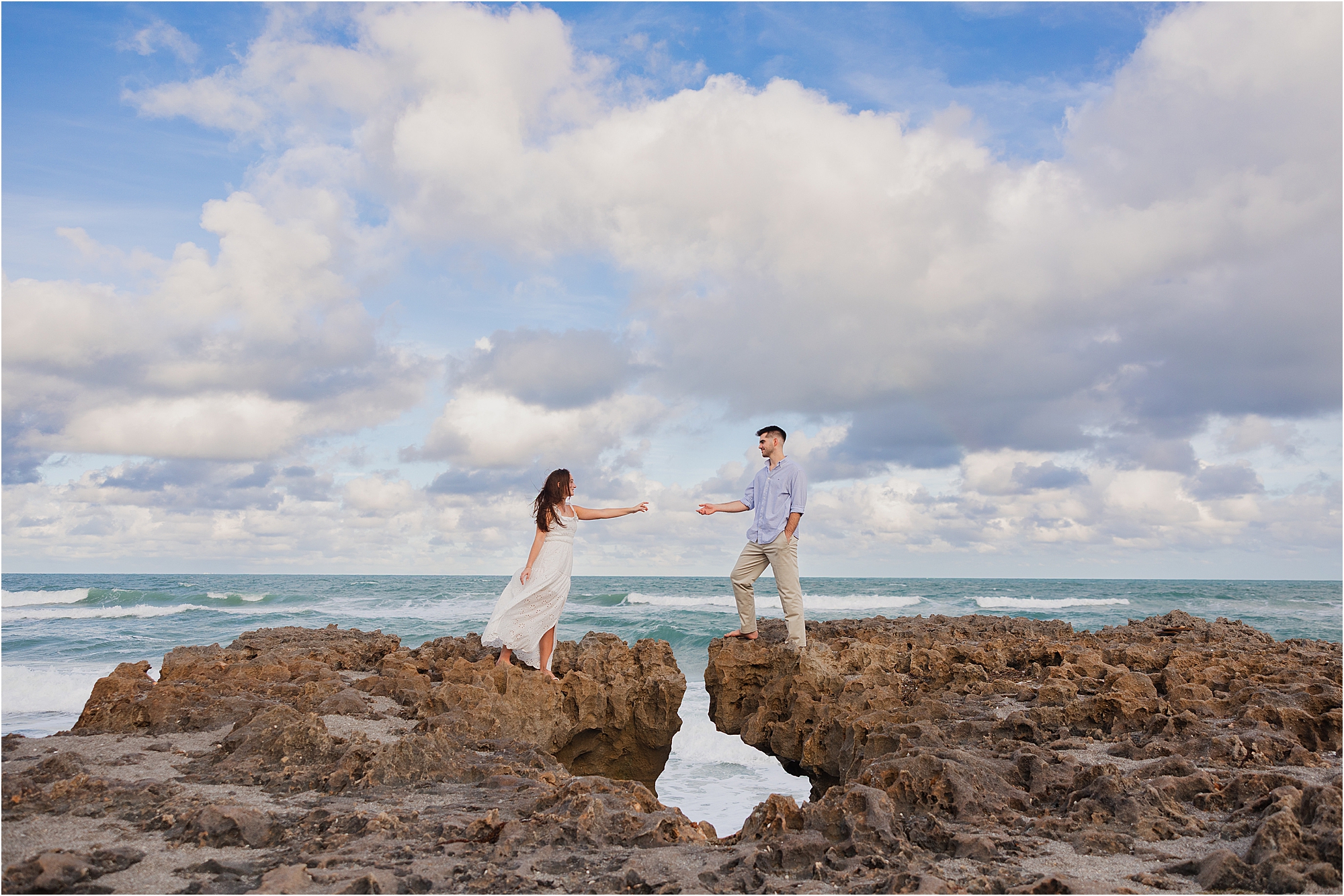 South Florida beach engagement photos