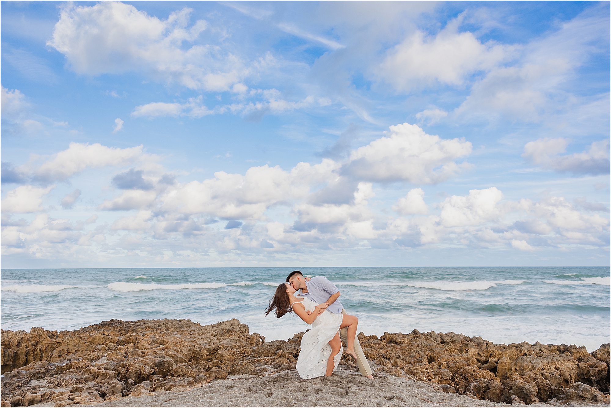 South Florida beach engagement photos