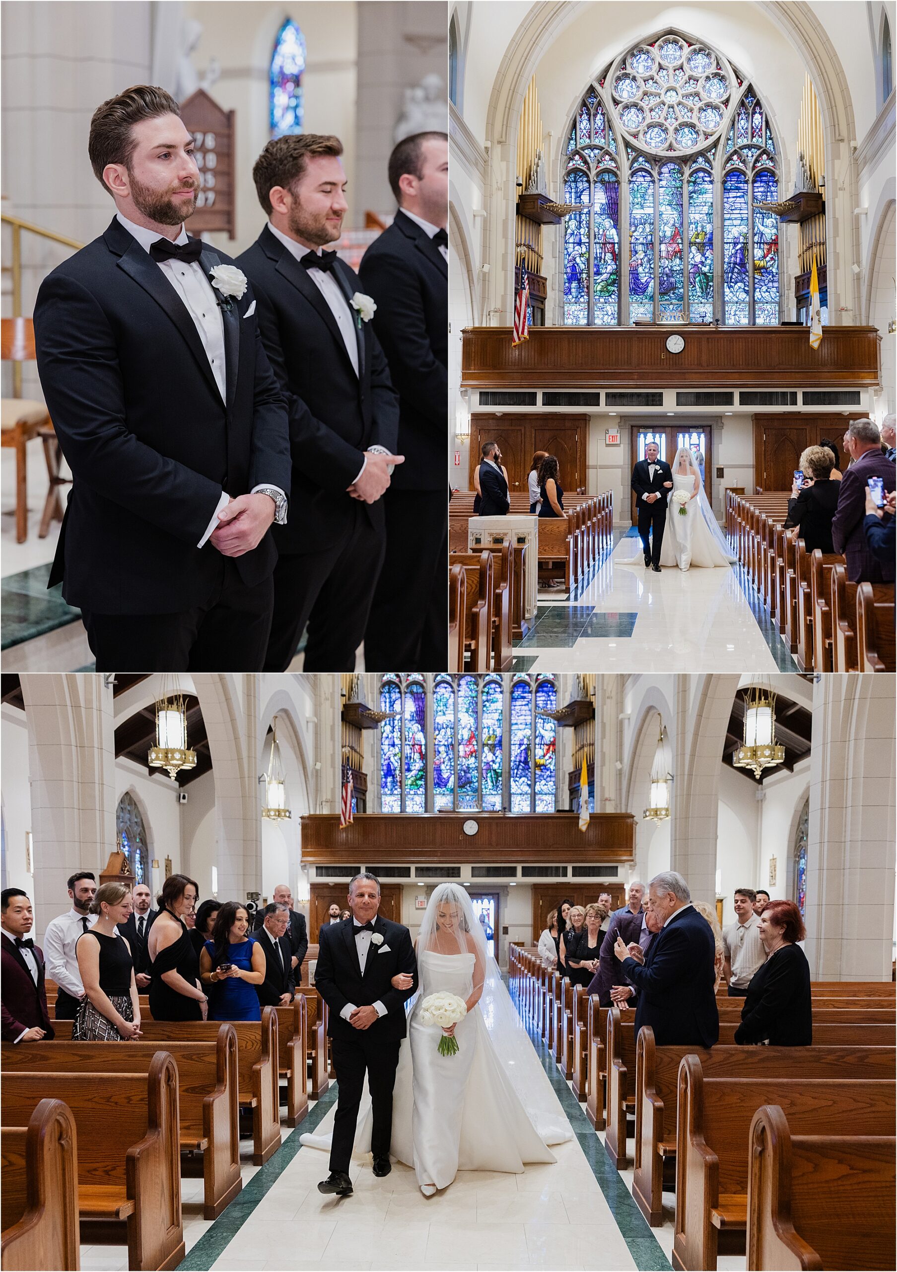 bride and groom ceremony at St. Teresa of Avila Church