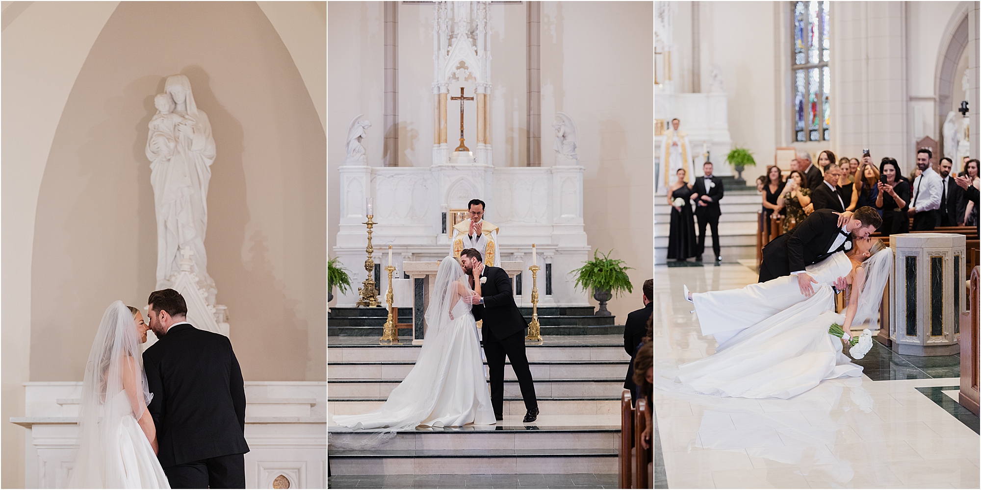 bride and groom ceremony at St. Teresa of Avila Church