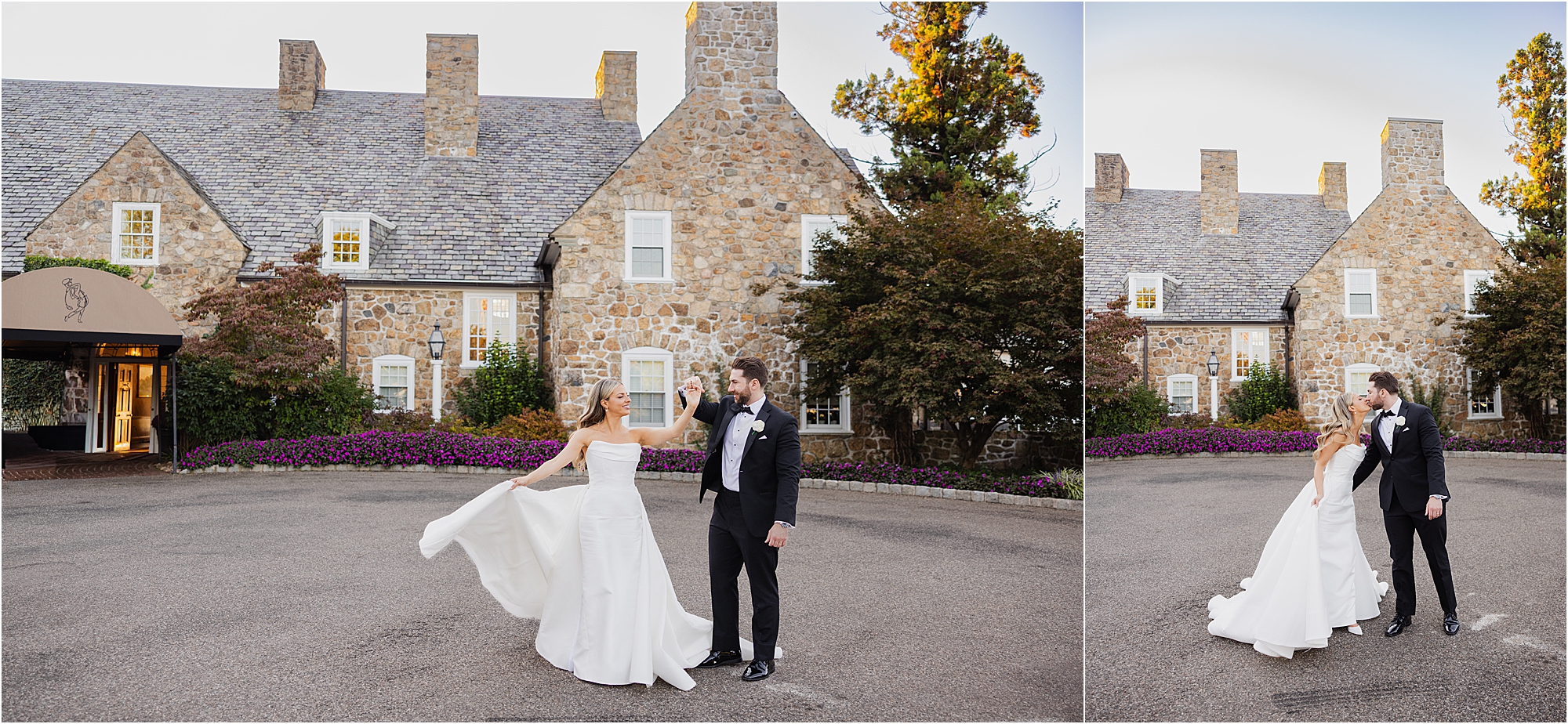 elegant outdoor portrait at Fiddler’s Elbow Country Club wedding venue