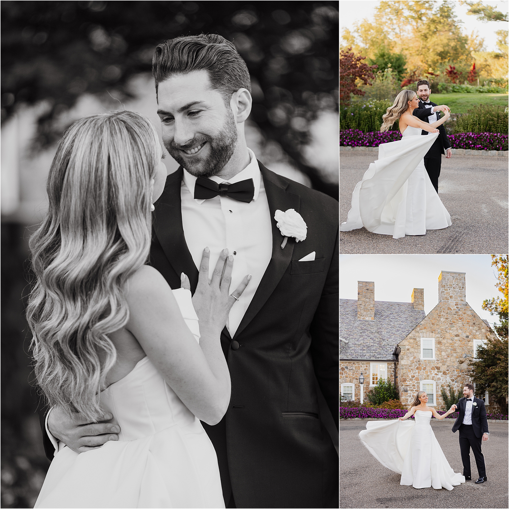elegant outdoor portrait at Fiddler’s Elbow Country Club wedding venue